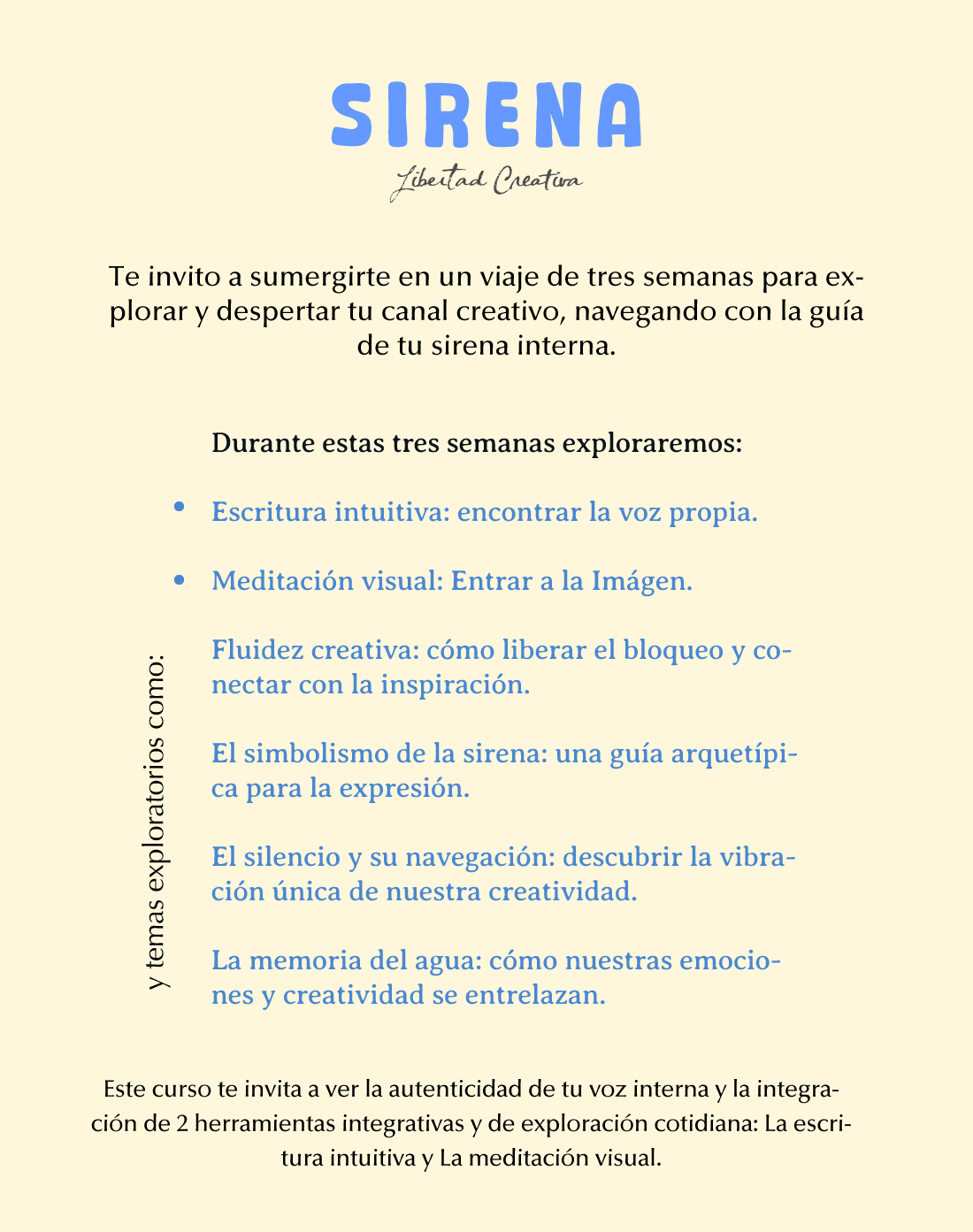 Curso Sirena / Escritura y Meditación