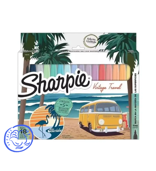 Marcadores Permanentes Sharpie Vintage Travel Set 18 Colores